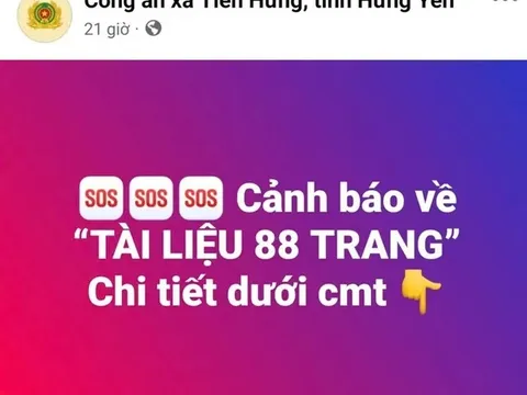 Công an cảnh báo khẩn về việc phát tán 'tài liệu 88 trang' độc hại
