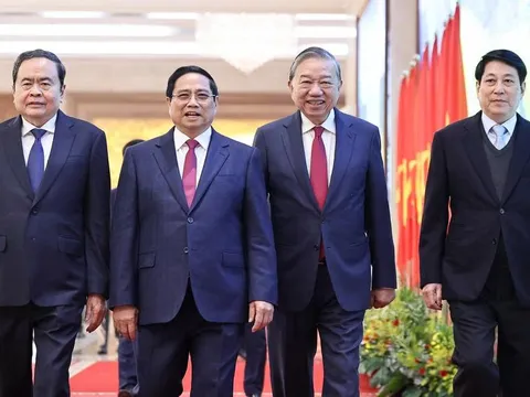 Tổng Bí thư Tô Lâm và các lãnh đạo chủ chốt dự Hội nghị toàn quốc Chính phủ và chính quyền địa phương