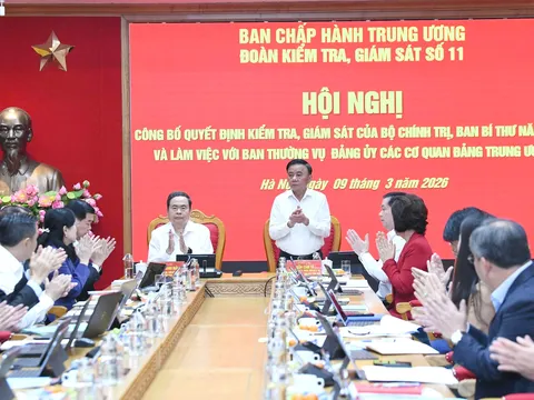 Công bố quyết định kiểm tra, giám sát đối với Ban Thường vụ Đảng ủy các cơ quan Đảng Trung ương