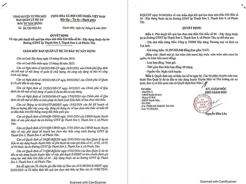 Bà Rịa – Vũng Tàu: Công ty Tuệ Anh nhà thầu quen tên của Ban Quản lý dự án Đầu tư Xây dựng huyện Xuyên Mộc