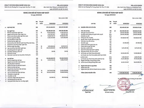 Công ty Hùng Hậu: Nợ phải trả cao gấp 2,7 lần vốn chủ sở hữu